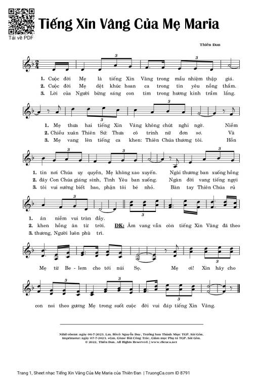 Tiếng Xin Vâng Của Mẹ Maria