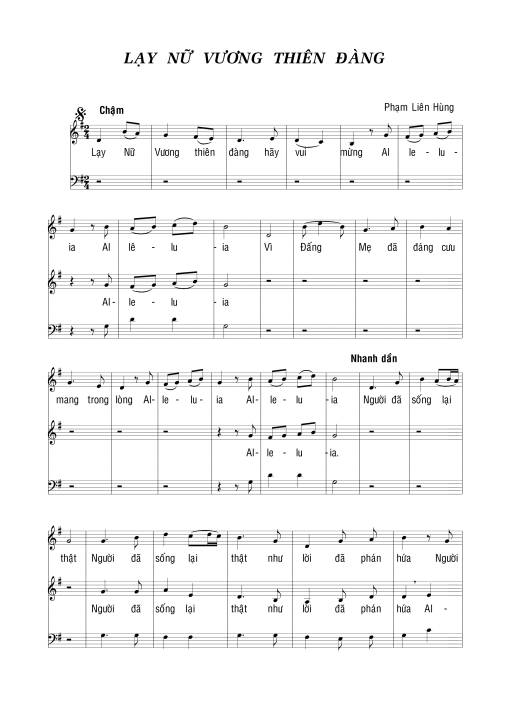 Sheet PDF of Lạy Nữ Vương Thiên đàng