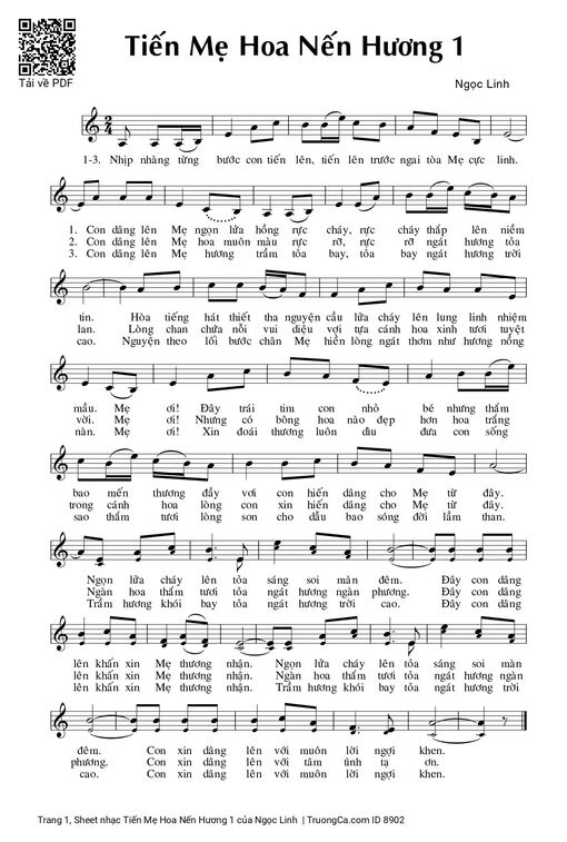Sheet PDF of Tiến Mẹ Hoa Nến Hương 1