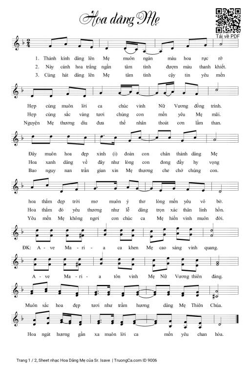 Hoa Dâng Mẹ - Sr. Isave