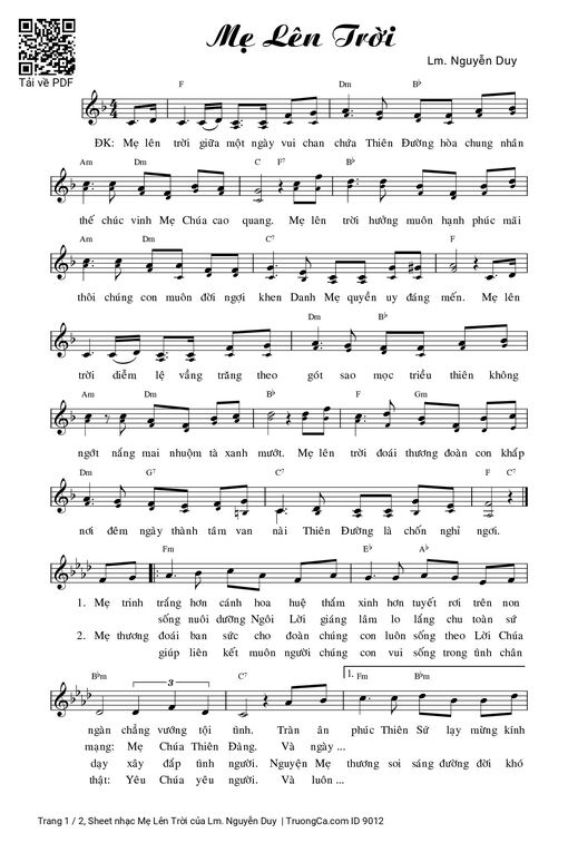 Mẹ Lên Trời - Lm. Nguyễn Duy