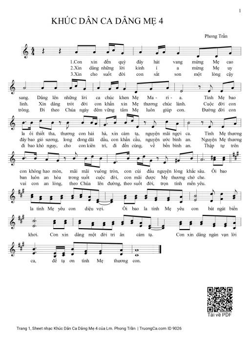 Sheet PDF of Khúc Dân Ca Dâng Mẹ 4