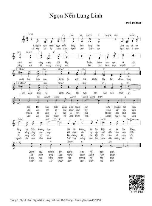 Sheet PDF of Ngọn Nến Lung Linh