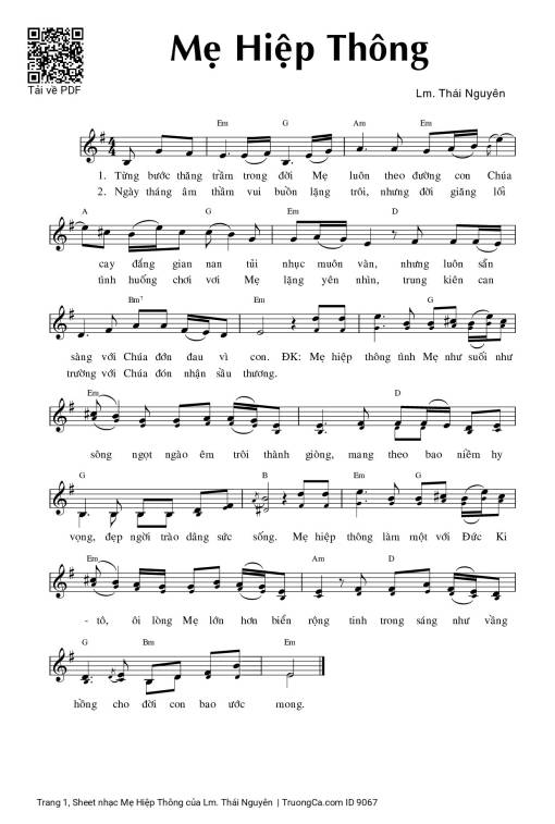 Sheet PDF of Mẹ Hiệp Thông