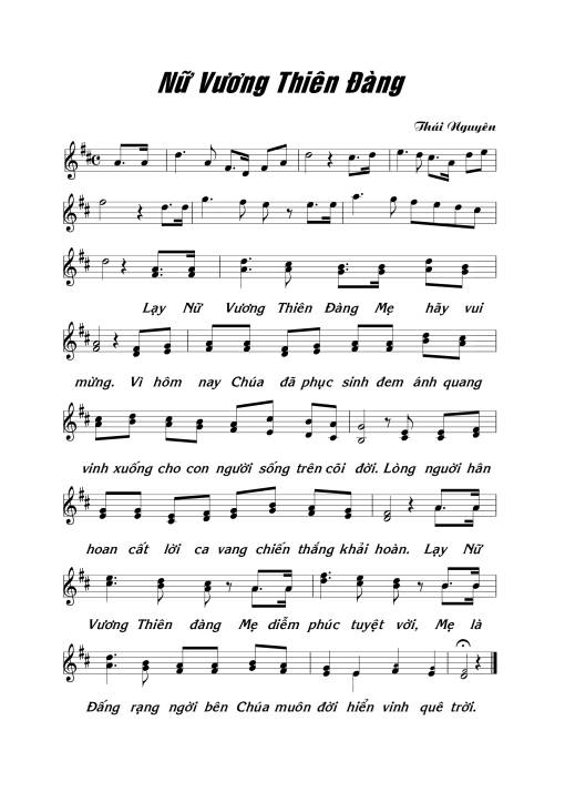 Sheet PDF of Nữ Vương Thiên đàng