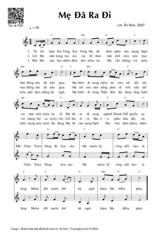 Sheet PDF of Mẹ đã Ra đi