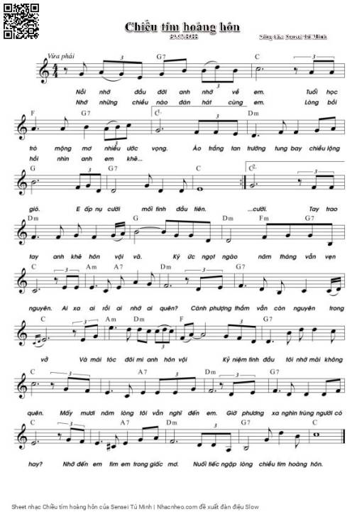 Sheet PDF of Chiều tím hoàng hôn