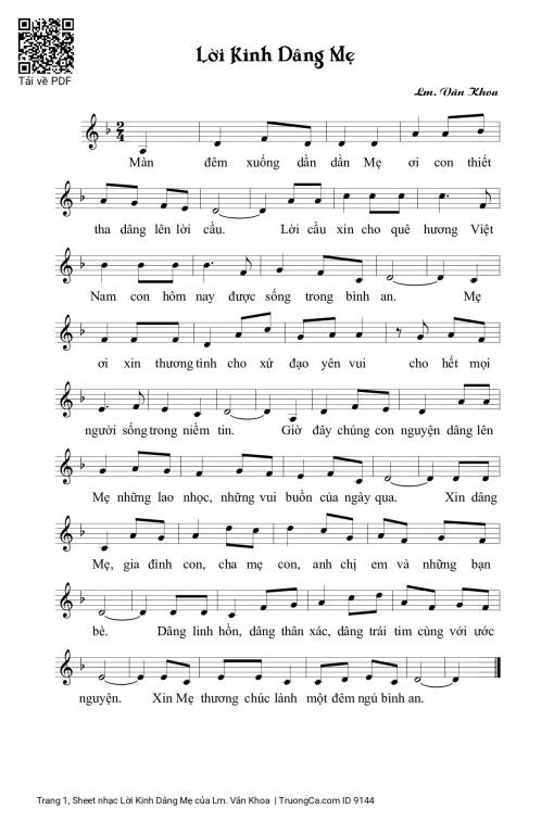 Lời Kinh Dâng Mẹ