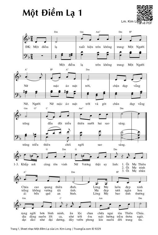 Sheet PDF of Một điềm Lạ
