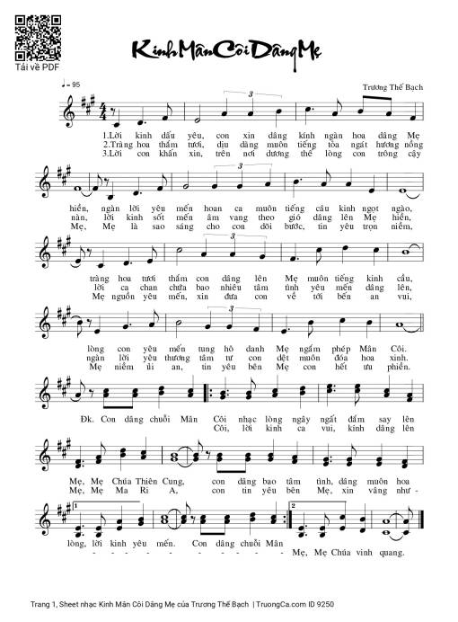 Sheet PDF of Kinh Mân Côi Dâng Mẹ