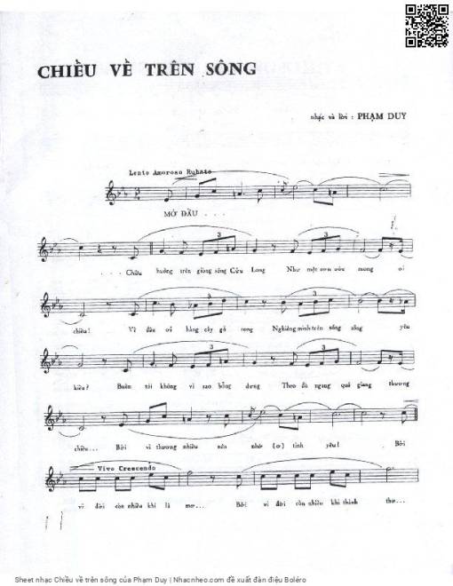 Sheet PDF of Chiều về trên sông
