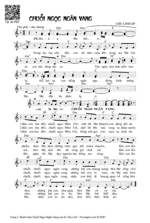 Sheet PDF of Chuỗi Ngọc Ngân Vang