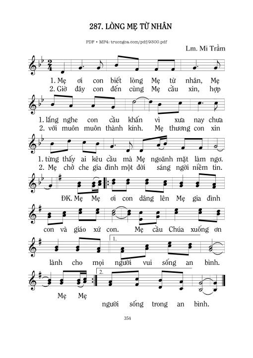 Sheet PDF of Lòng Mẹ Từ Nhân