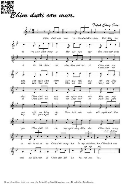 Sheet PDF of Chìm dưới cơn mưa