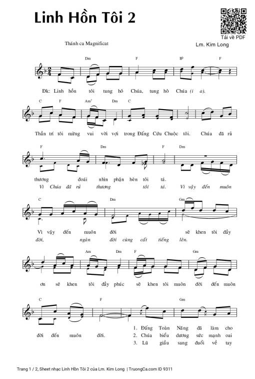 Sheet PDF of Linh Hồn Tôi 2