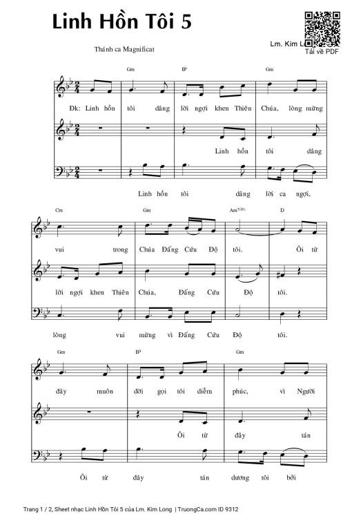 Sheet PDF of Linh Hồn Tôi 5