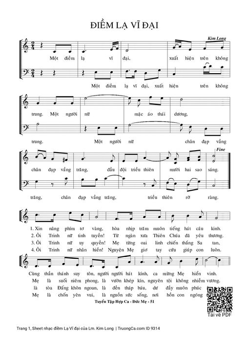 Sheet PDF of điềm Lạ Vĩ đại