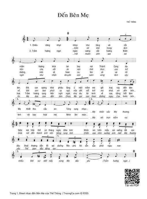 Sheet PDF of đến Bên Mẹ