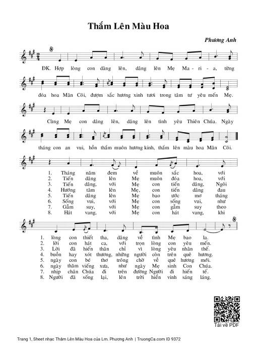 Sheet PDF of Thắm Lên Màu Hoa