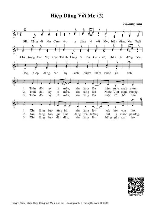 Sheet PDF of Hiệp Dâng Với Mẹ 2