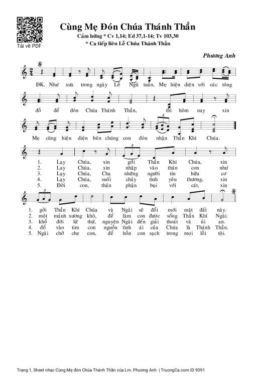 Cùng Mẹ đón Chúa Thánh Thần