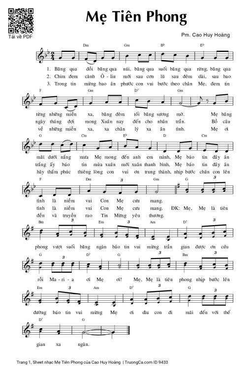 Sheet PDF of Mẹ Tiên Phong