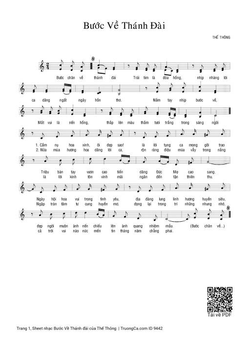 Sheet PDF of Bước Về Thánh đài