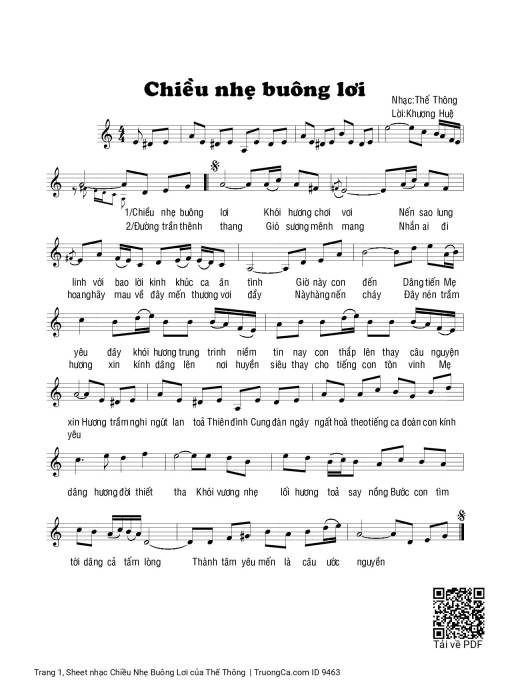 Sheet PDF of Chiều Nhẹ Buông Lơi