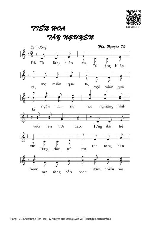 Sheet PDF of Tiến Hoa Tây Nguyên