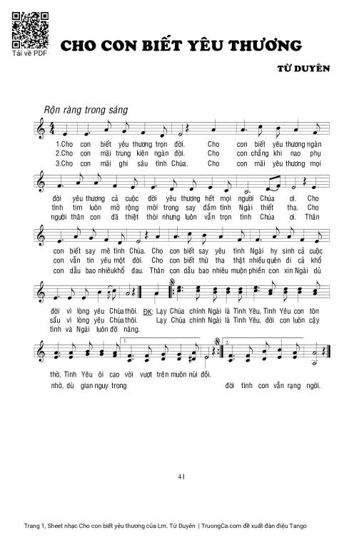 Cho con biết yêu thương