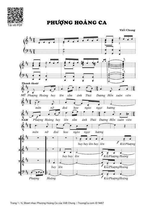 Sheet PDF of Phượng Hoàng Ca