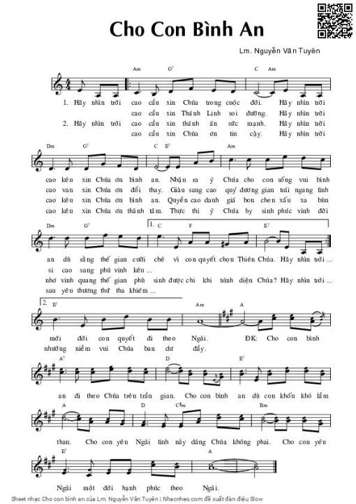Cho con bình an - Lm. Nguyễn Văn Tuyên