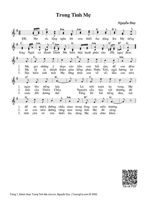 Trong Tình Mẹ - Lm. Nguyễn Duy