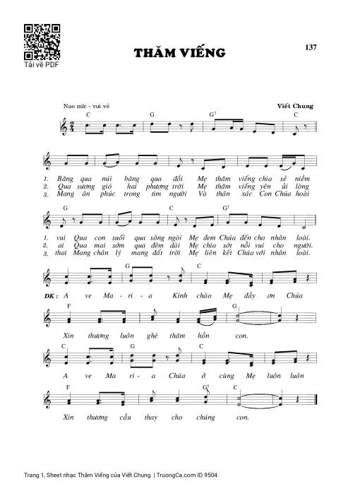 Sheet PDF of Thăm Viếng - Viết Chung