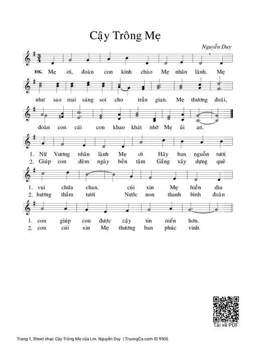 Cậy Trông Mẹ - Lm. Nguyễn Duy