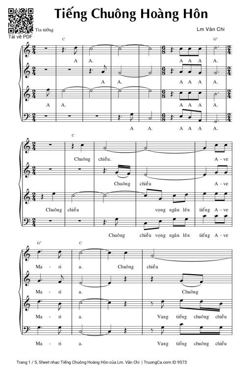 Sheet PDF of Tiếng Chuông Hoàng Hôn