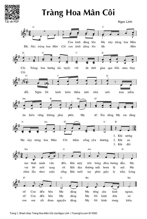 Sheet PDF of Tràng Hoa Mân Côi