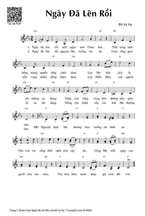 Sheet PDF of Ngày đã Lên Rồi