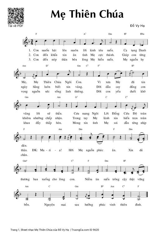Sheet PDF of Mẹ Thiên Chúa