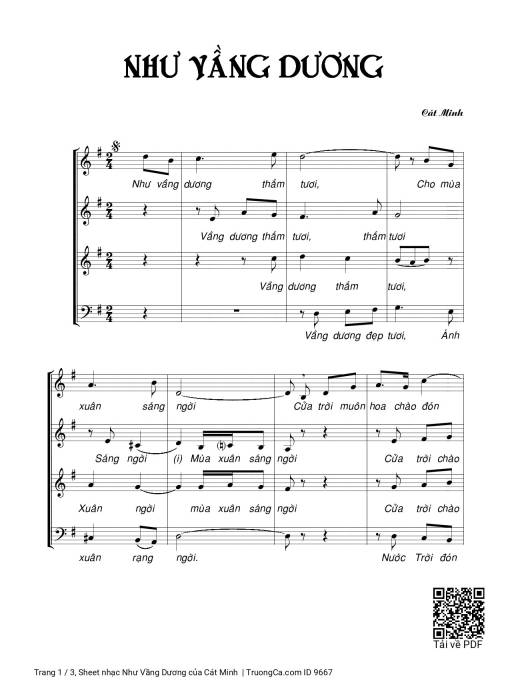 Sheet PDF of Như Vầng Dương