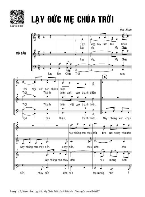 Sheet PDF of Lạy đức Mẹ Chúa Trời