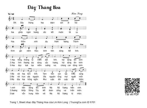 Sheet PDF of đây Tháng Hoa
