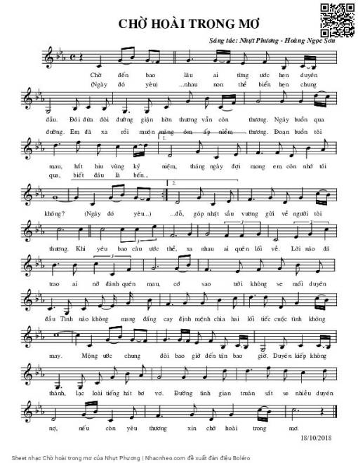 Sheet PDF of Chờ hoài trong mơ