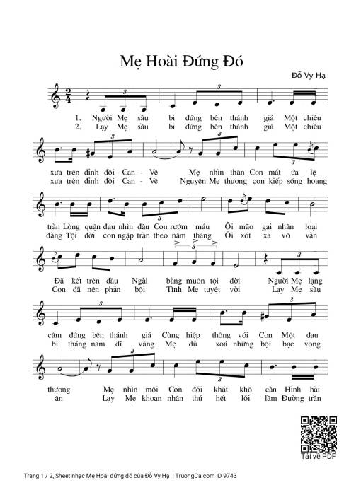 Sheet PDF of Mẹ Hoài đứng đó