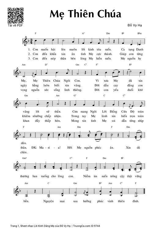 Lời Kinh Dâng Mẹ