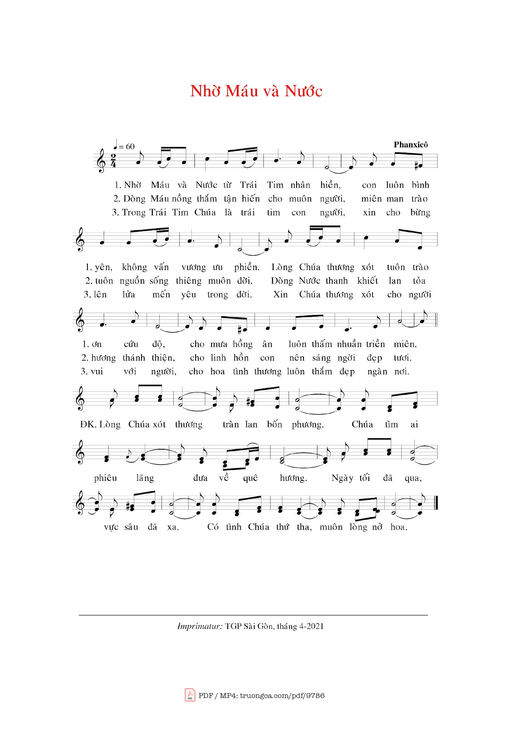 Nhờ Máu Và Nước