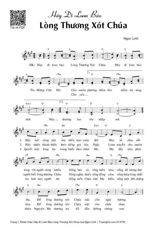 Sheet PDF of Hãy đi Loan Báo Lòng Thương Xót Chúa