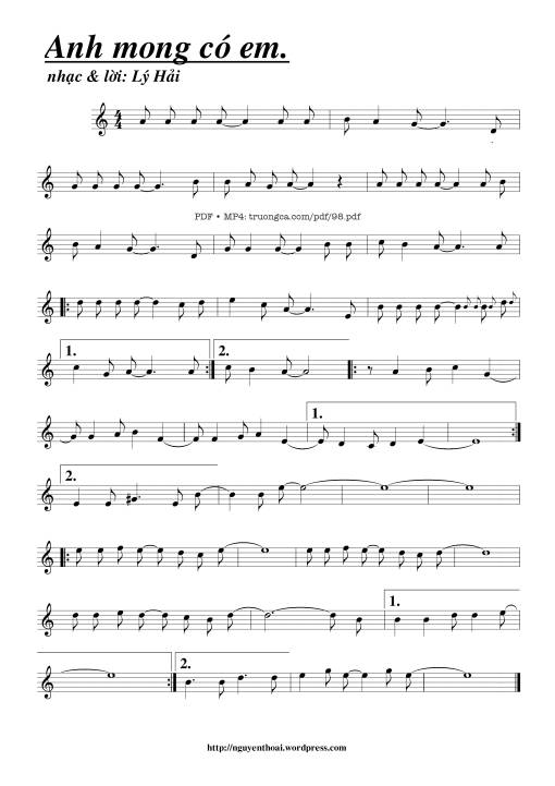 Sheet PDF of Anh mong có em