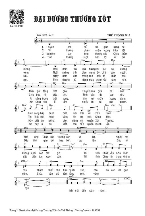 Sheet PDF of đại Dương Thương Xót