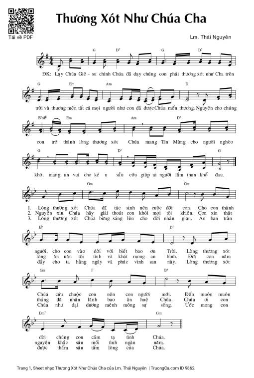 Sheet PDF of Thương Xót Như Chúa Cha